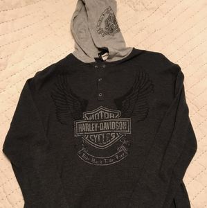 Harley Davidson mens large waffle hoodie lightweight